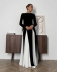 Robe Longue Structurée à Manches Longues pour Femme – Coupe Ajustée Style Soirée