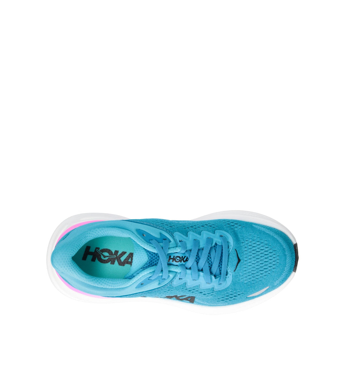 HOKA Bondi 9 Skyward Blue Neon Fuchsia Femme Chaussures Running Amorti Maximal