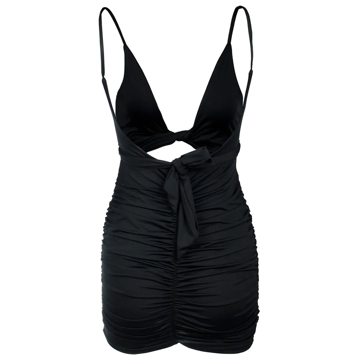 Robe Pull Femme en satin, col V, coupe moulante – Menvelo