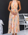 Robe Longue Femme – Col Halter & Dos Ouvert
