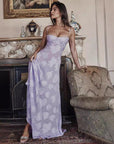 Robe Longue Femme Chiffon – Dos Nu Lacets Coupe Ajustée