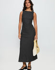 Robe Midi Femme Sans Manches à Pois – Encolure Ronde Silhouette Fluide