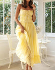 Robe Maxi Bohème Femme – Bretelles Fines Lacet Devant