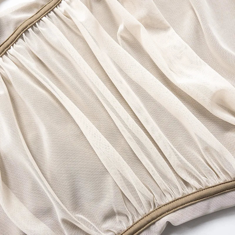 Robe Longue Femme Bodycon – Col Asymétrique Une Épaule Manches Longues Voilées