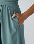 Robe Midi Légère à Col V pour Femme – Taille Élastique Coupe Évasée