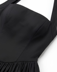 Robe Midi Femme Trapèze Dos Nu – Bustier Ajusté Coupe Évasée