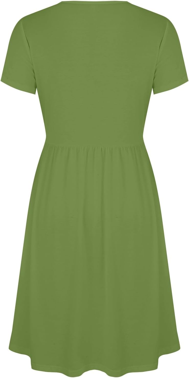 Robe Midi Femme en tissu léger, col V, coupe confortable – Menvelo