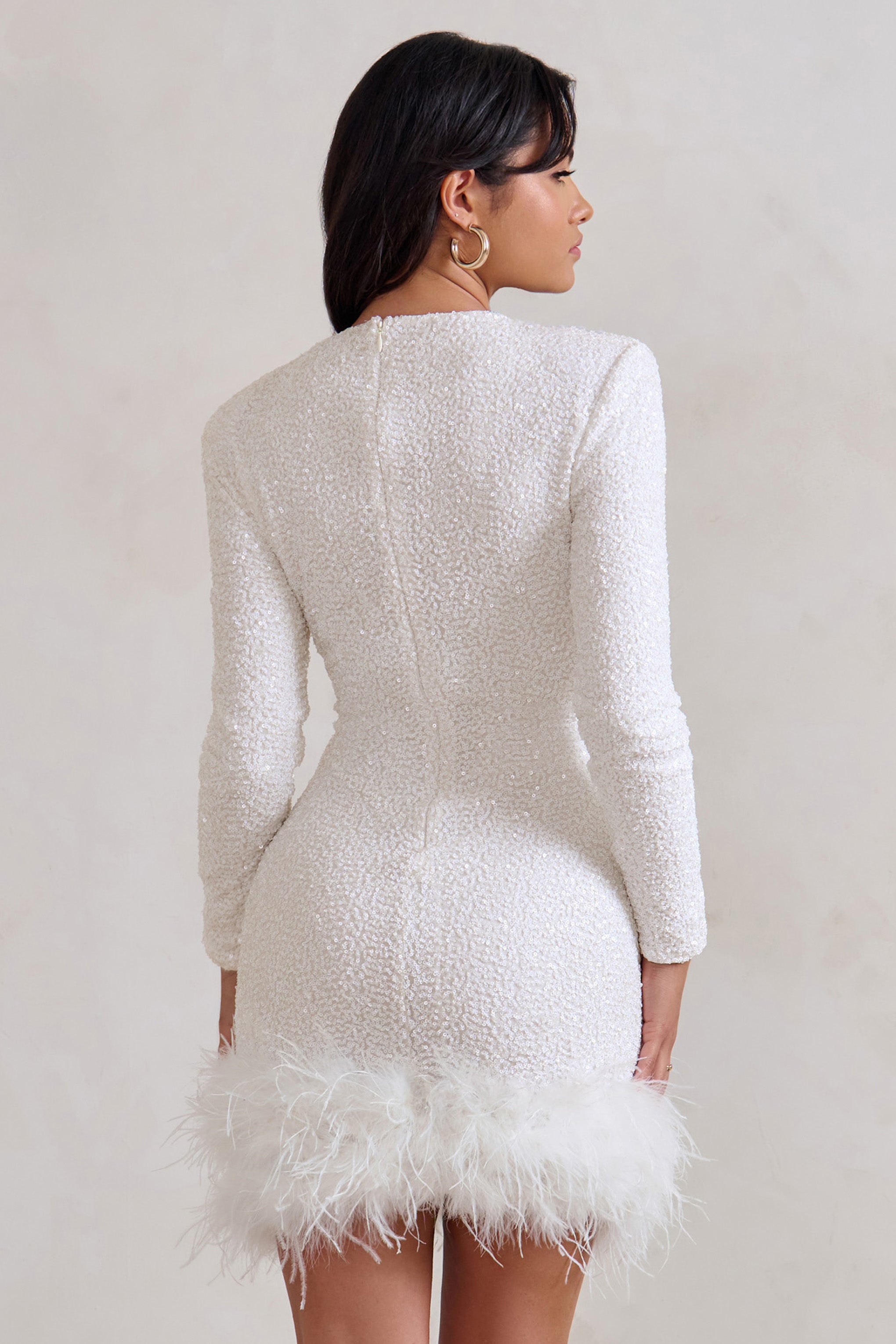 Robe Mini Femme en stretch, à paillettes, coupe moulante – Menvelo