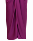 Robe Midi Femme Col V Froncée – Détail Nœud Drapé