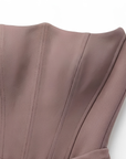 Robe Longue Femme Bustier Moulante – Fronces Structurées