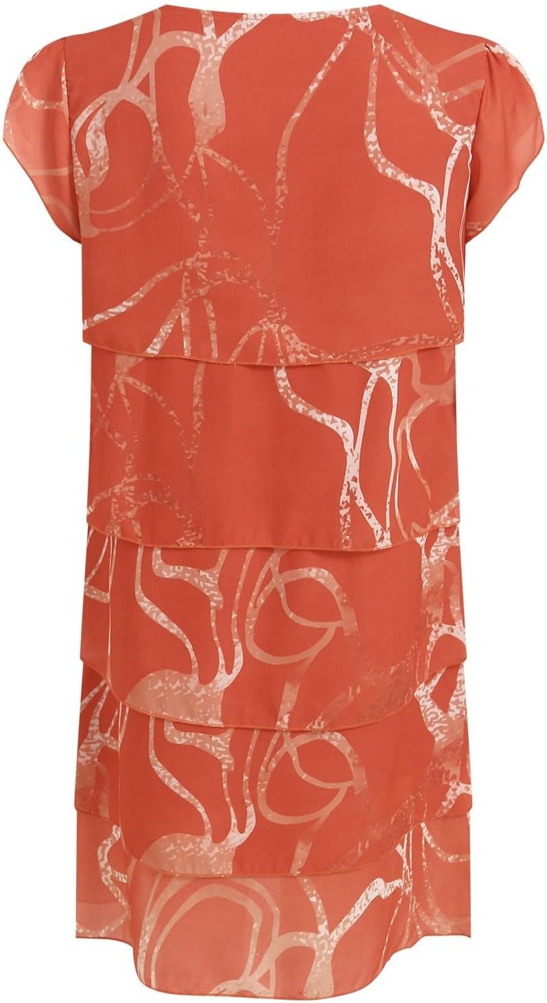 Robe Midi Femme en tissu léger, à volants, coupe fluide – Menvelo