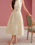 Robe Midi Élégante Femme Ligne A – Silhouette Structurée Ajustée
