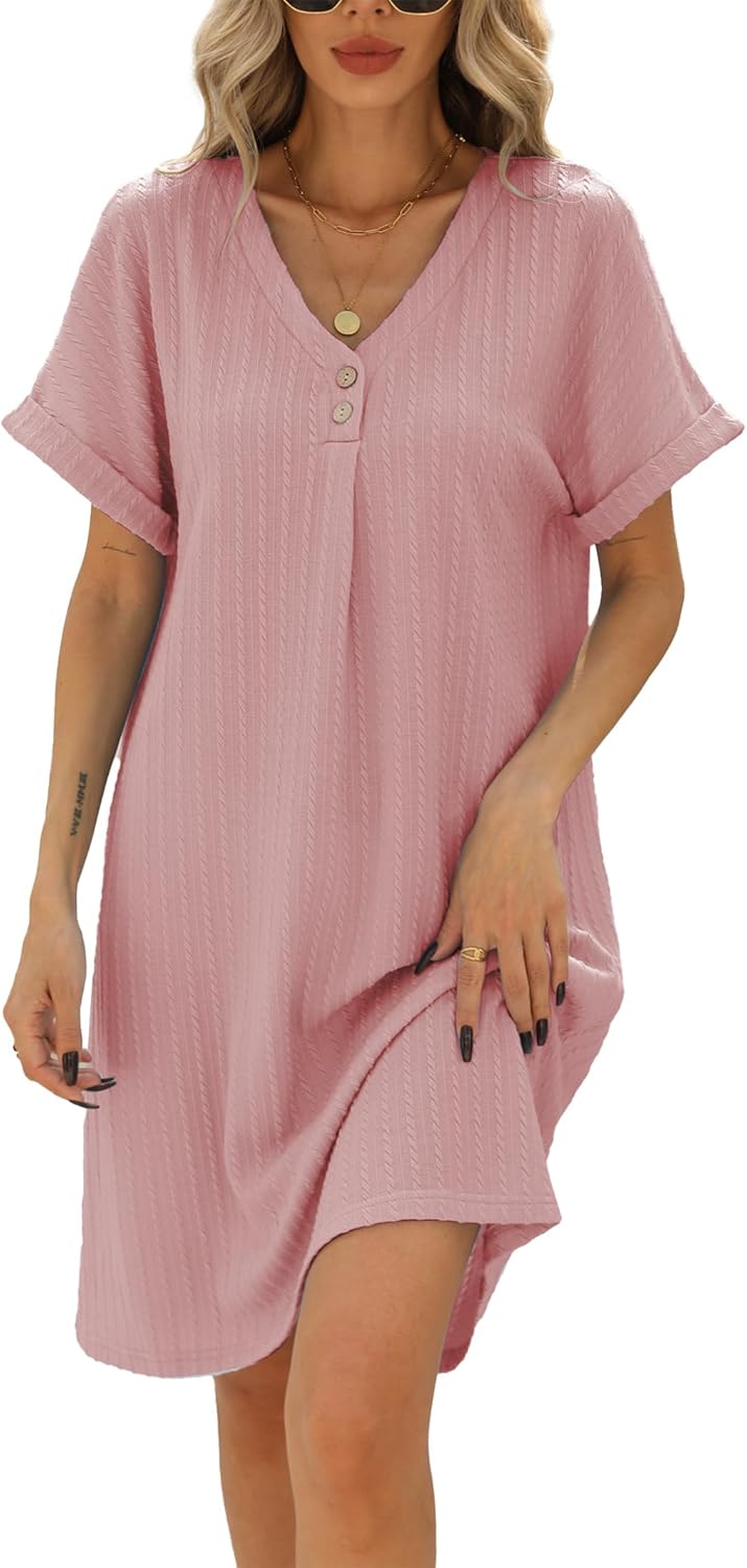 Robe Pull Femme en maille côtelée, col V, coupe confortable – Menvelo