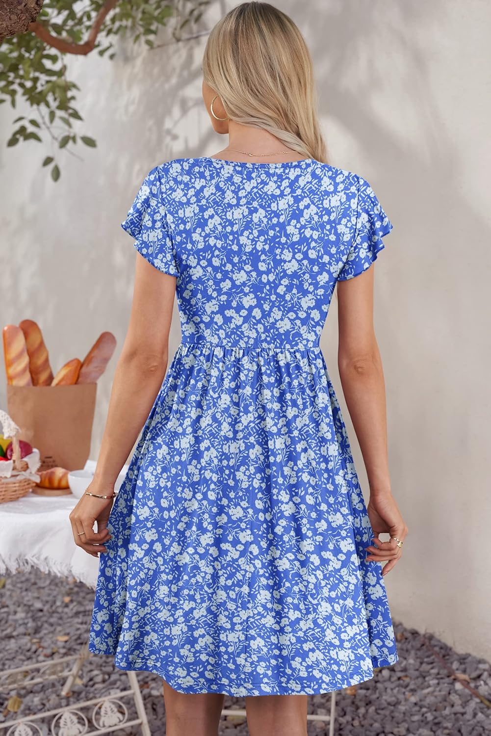 Robe Midi Femme en stretch, col V, coupe fluide – Menvelo