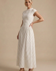 Robe Longue Femme à Pois – Légère Coupe A-Line Sans Manches