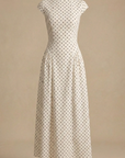 Robe Longue Femme à Pois – Légère Coupe A-Line Sans Manches