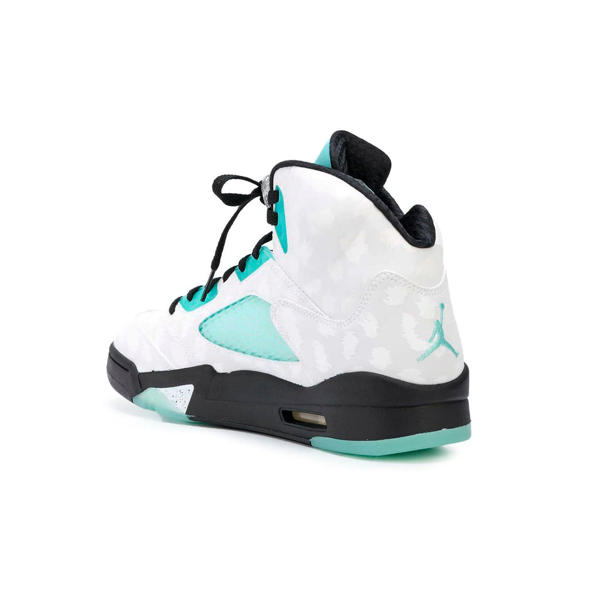 Air Jordan 5 Island Green baskets homme et femme en cuir vert, détail semelle