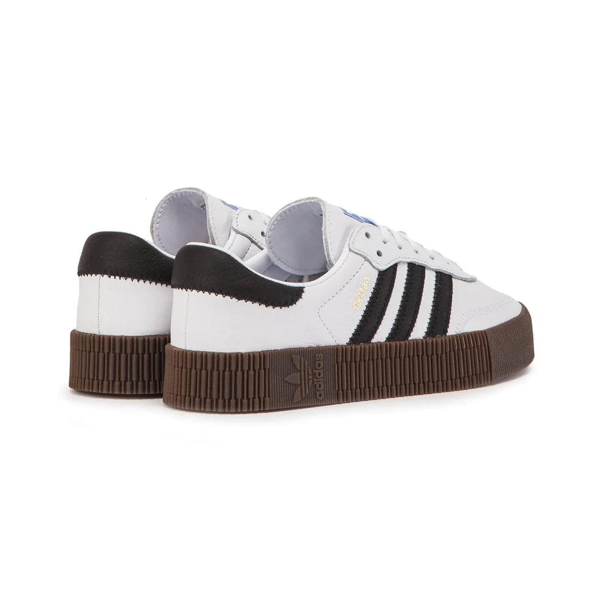 Adidas Samba rose White baskets basses homme et femme en cuir et daim blanc, détail semelle