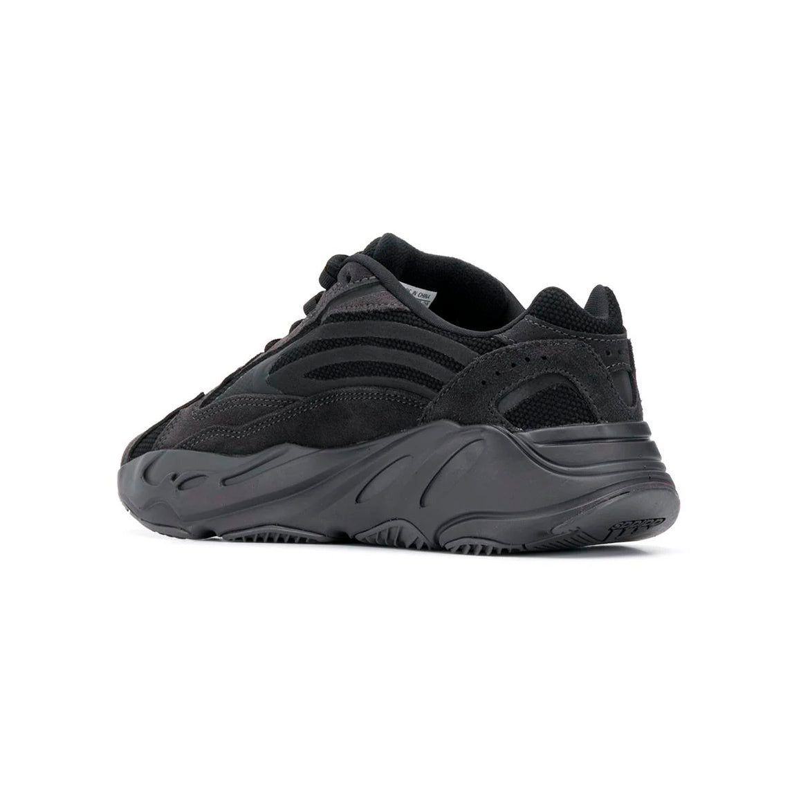 Adidas Yeezy 700 V2 Vanta baskets homme et femme en daim, mesh et cuir synthétique noir, détail semelle