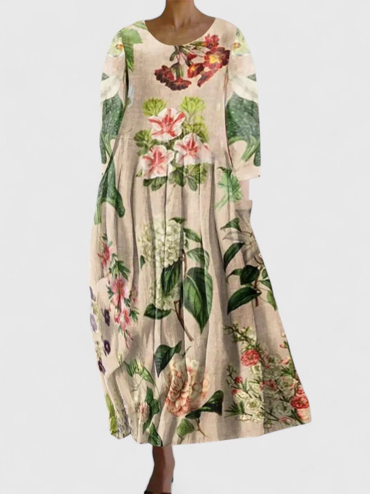 Aria | Robe pour femme à manches trois-quarts avec imprimé tortue de mer
