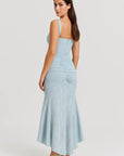 Robe Longue Femme Asymétrique – Bretelles Larges et Coupe Fluide
