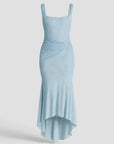 Robe Longue Femme Asymétrique – Bretelles Larges et Coupe Fluide