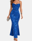 Robe Maxi Femme Dos Nu – Bretelles Fines et Col Drapé