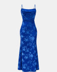 Robe Maxi Femme Dos Nu – Bretelles Fines et Col Drapé