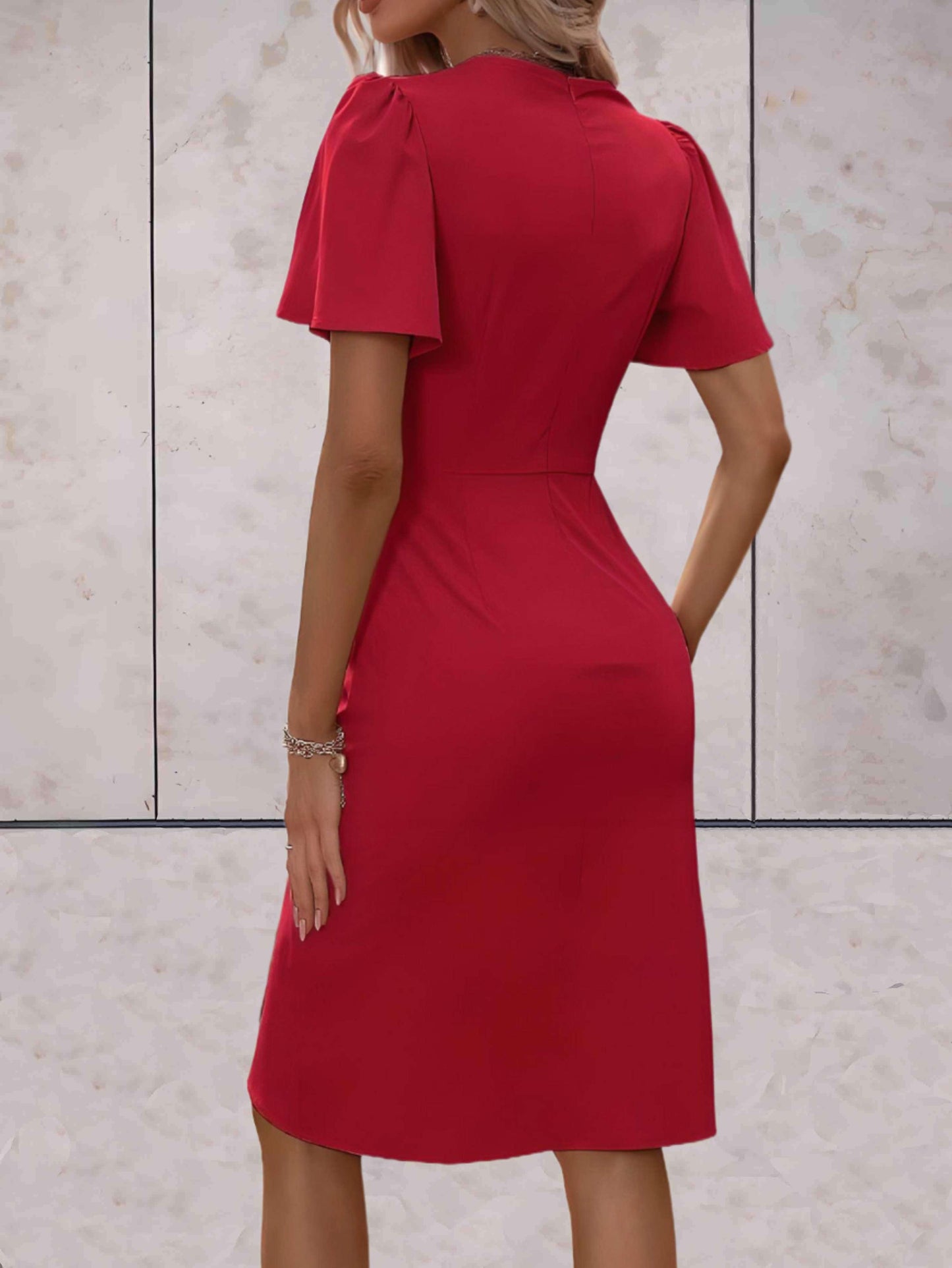 Robe Midi Femme en tissu léger, portefeuille, coupe confortable – Menvelo