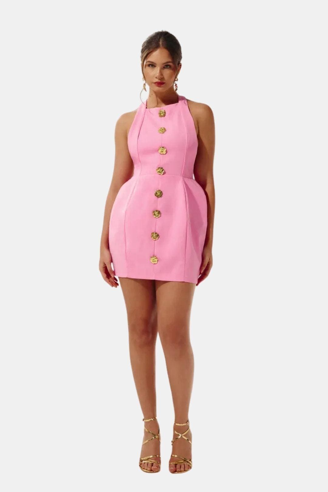 Robe Mini Femme en tissu léger, dos nu, coupe moulante – Menvelo
