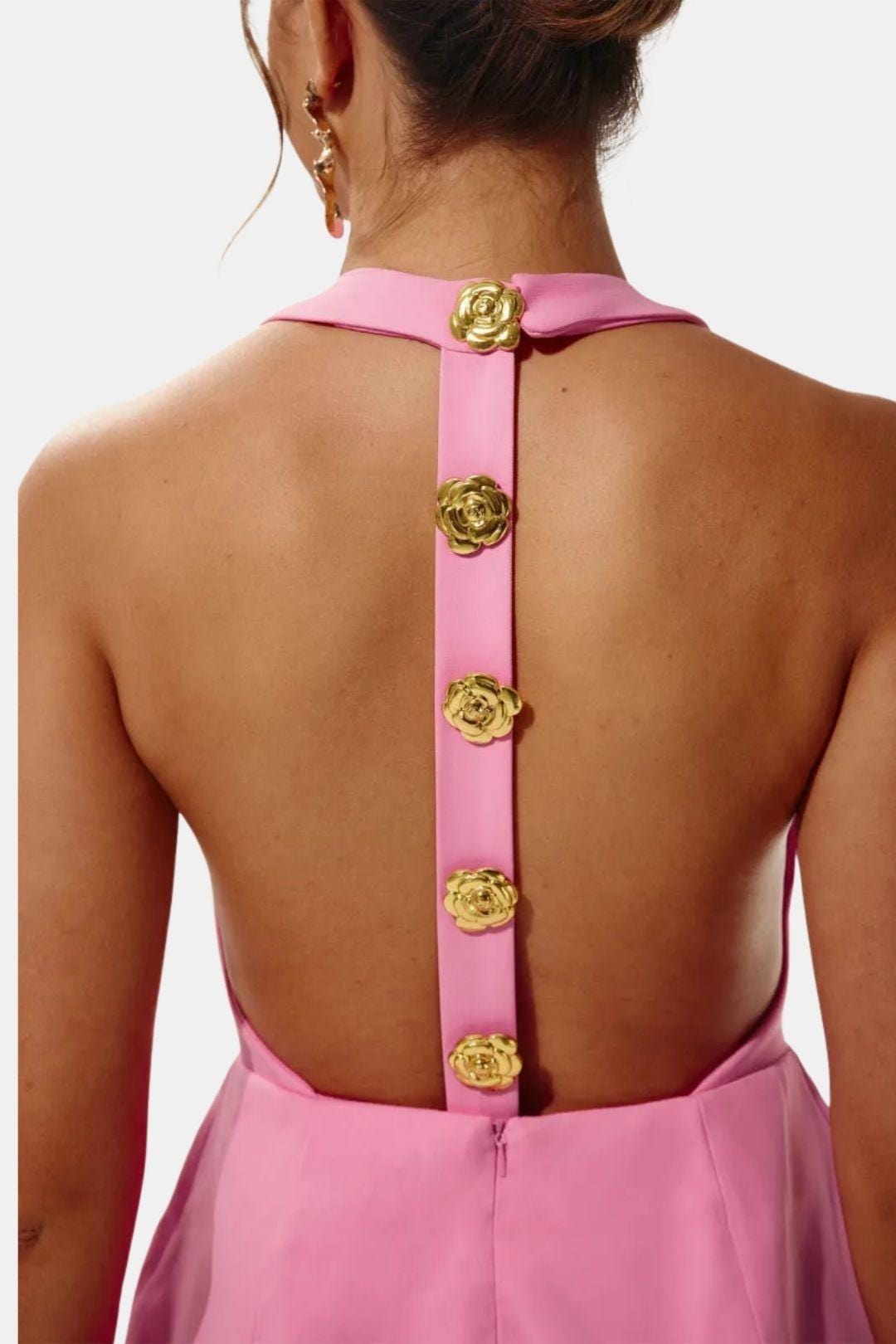 Robe Mini Femme en tissu léger, dos nu, coupe moulante – Menvelo