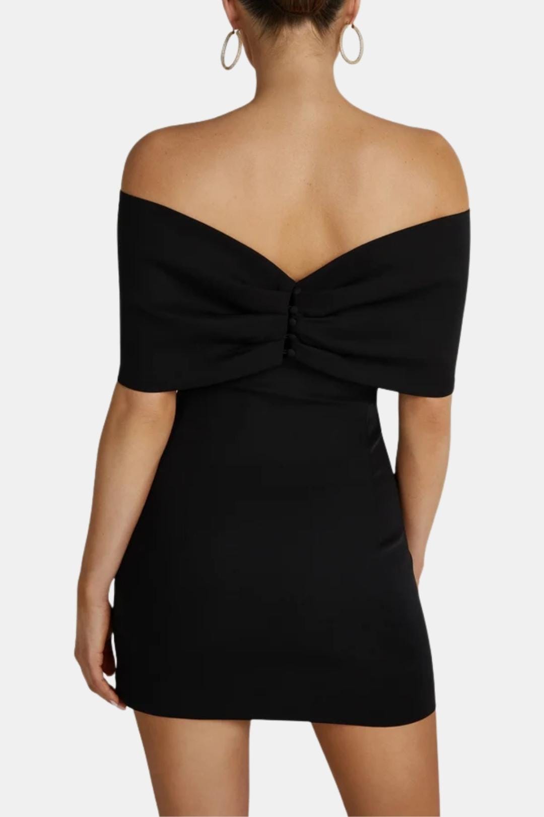 Robe Mini Femme en tissu léger, épaules dénudées, coupe moulante – Menvelo