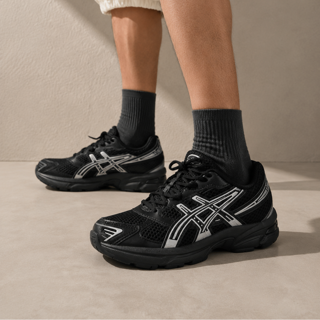 ASICS Gel-1130 Black Pure Silver Baskets Noir Argent Homme Femme - 5
