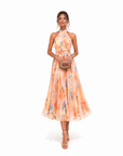 Robe Maxi Femme à Col Halter – Coupe Fluide Sans Manches Dos Nu