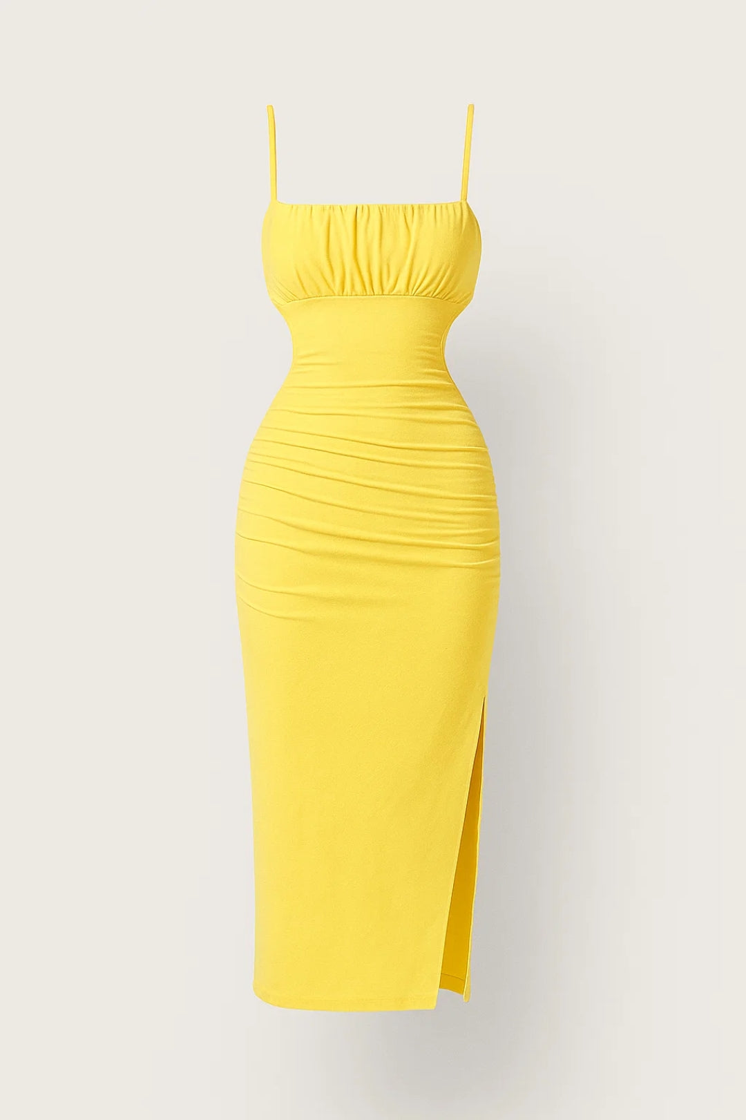Robe Bodycon Midi Femme – Coupe Moulante avec Fronces