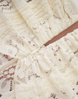 Robe Maxi Femme Dentelle Épaules Dénudées – Manches Longues Ourlet Évasé
