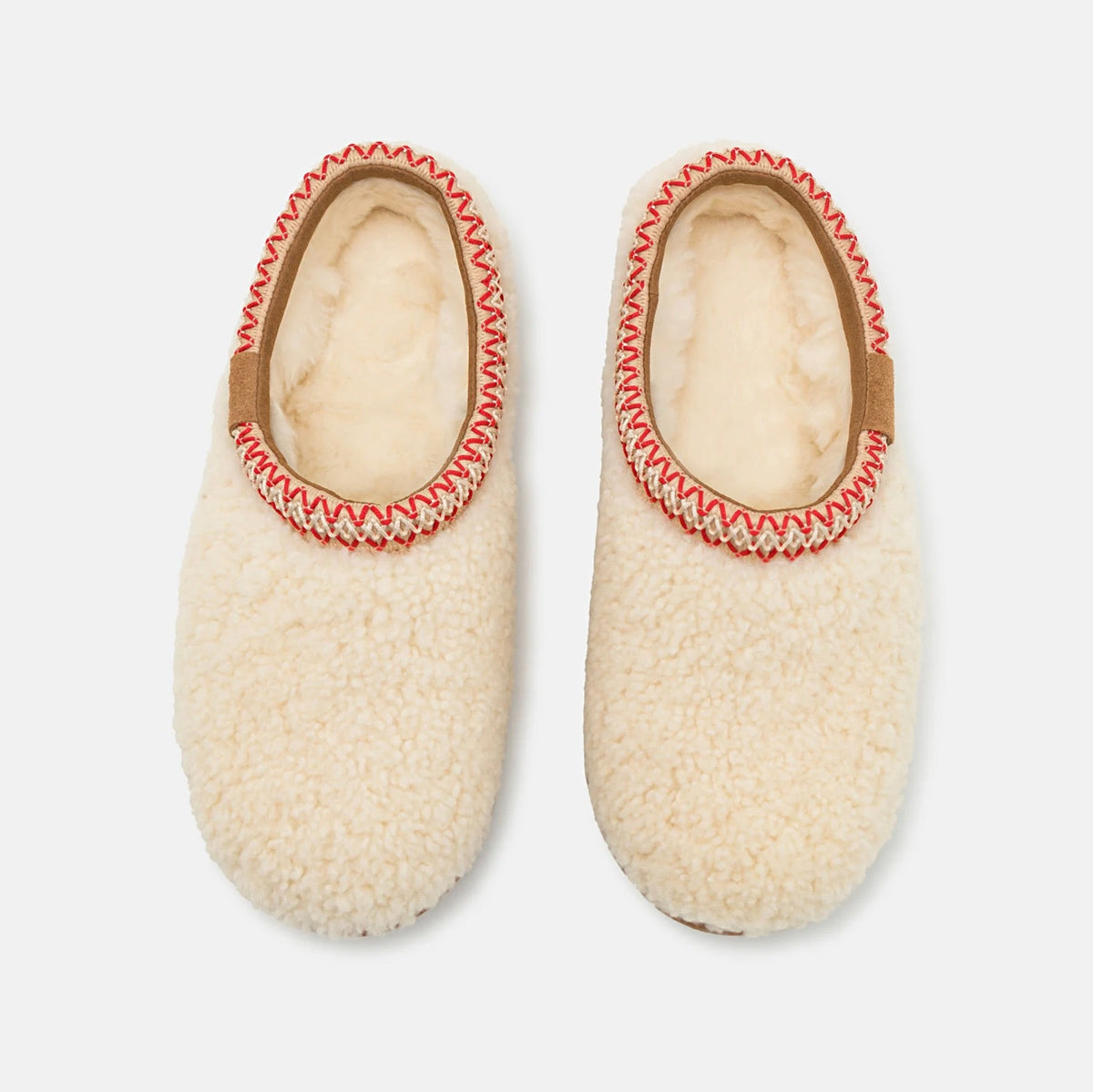 UGG Tasman Maxi Curly Natural chaussons femme en daim et peau de mouton naturel, détail intérieur