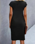 Robe Midi en Coton pour Femme – Coupe Ajustée Col Rond