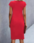 Robe Midi en Coton pour Femme – Coupe Ajustée Col Rond