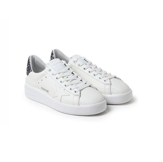 Golden Goose Purestar Glitter Grey Baskets Cuir Pailleté