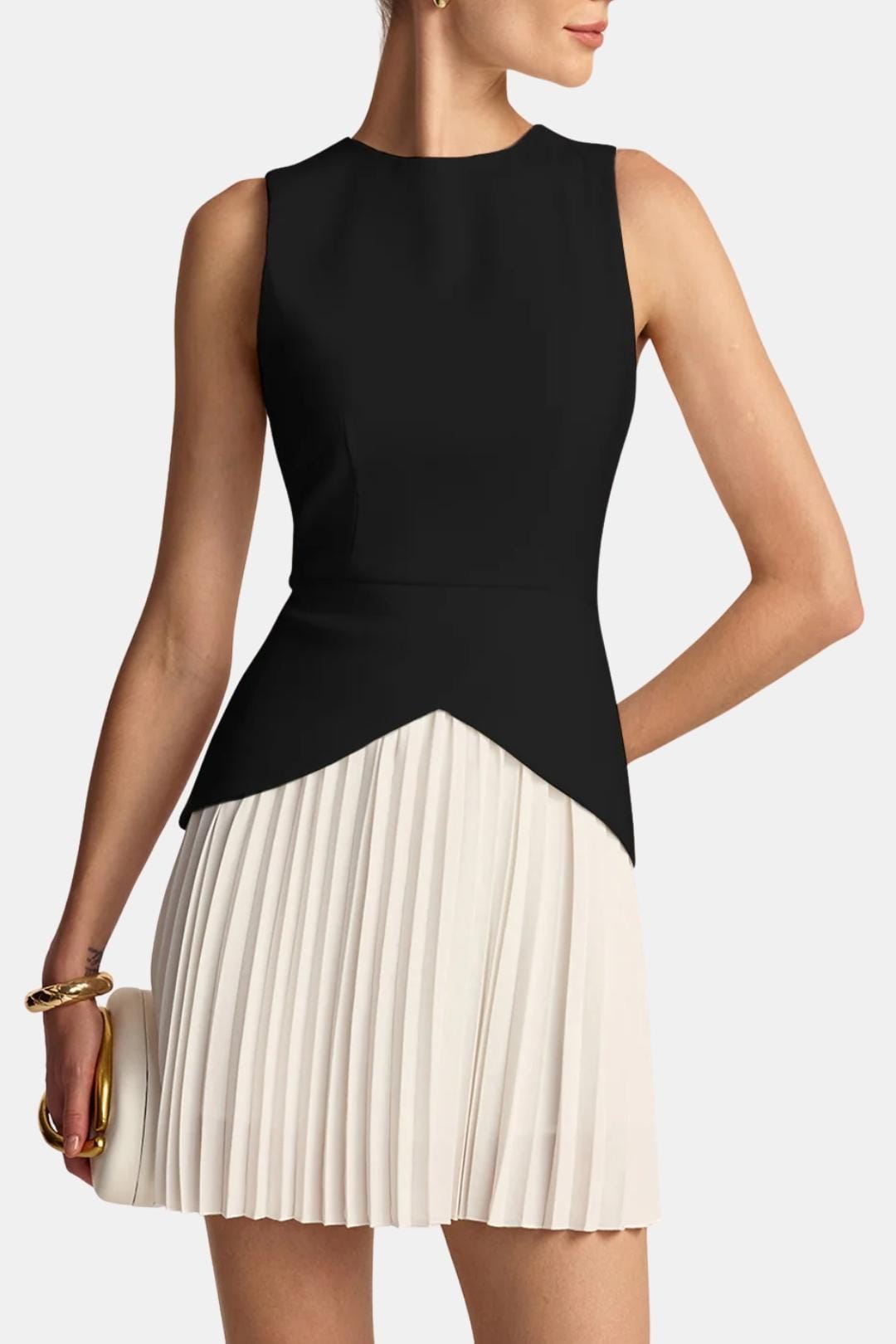 Robe Mini Femme en tissu léger, sans manches, coupe confortable – Menvelo