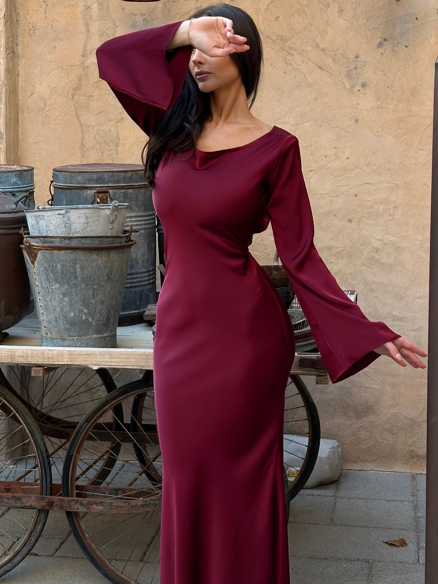 Robe Longue Femme Manches Longues – Coupe Fluide et Décontractée