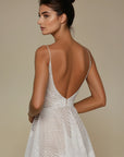 Robe Femme Maxi à Sequins – Coupe A-Line Plissée Tissu Fluide Occasion Spéciale