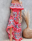 Robe Longue Fleurie Femme Épaules Dénudées – Silhouette Volantée Fluide