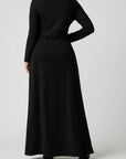 Robe Longue Femme Col Roulé Manches Longues – Silhouette Fluide