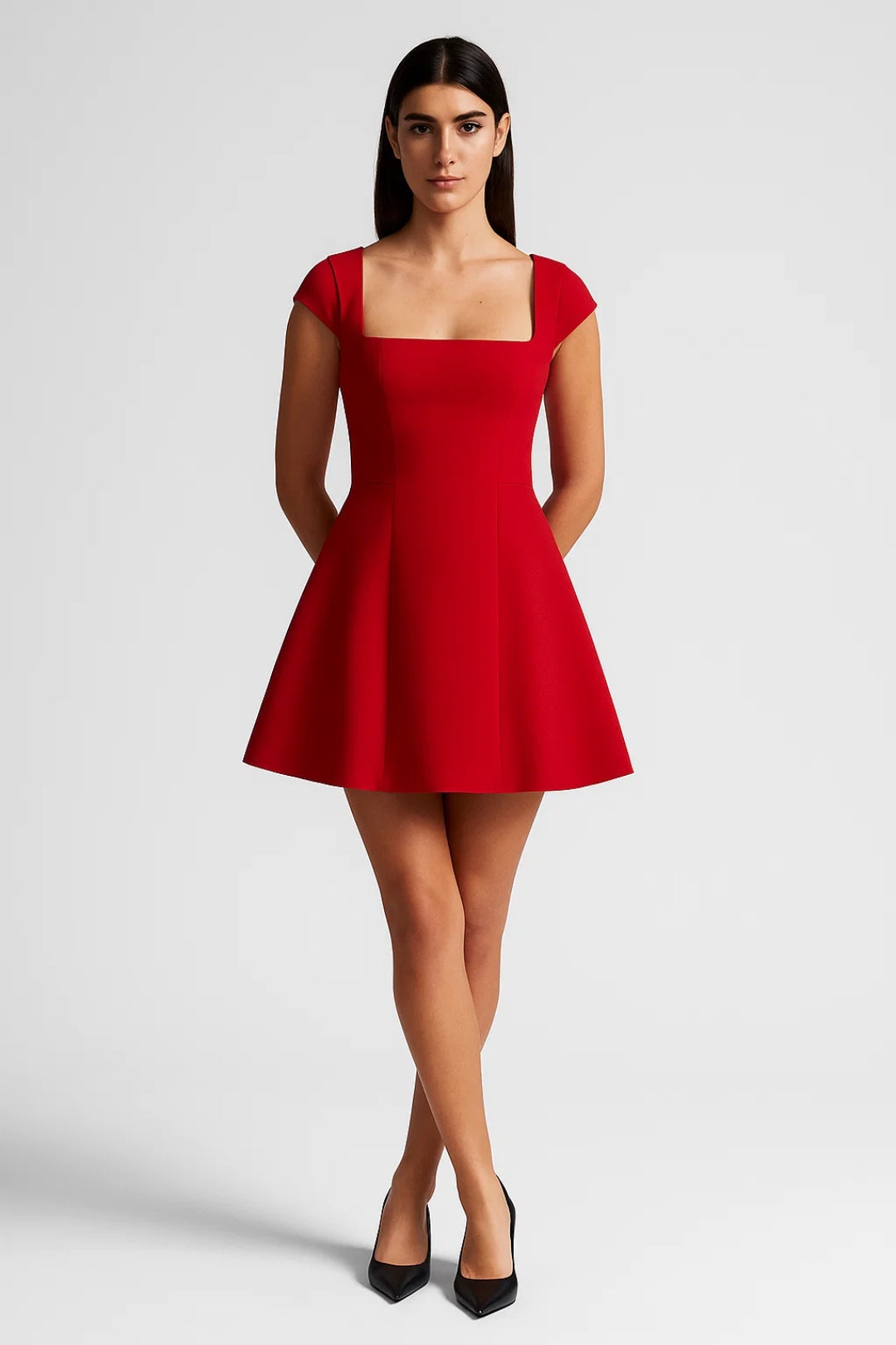 Robe Mini Femme en tissu léger, à bretelles, coupe fluide – Menvelo