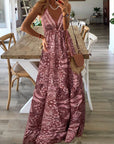 Robe Maxi Bohème Femme en Tissu Léger – Silhouette Fluide Taille Haute à Col V