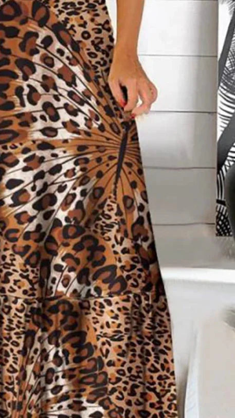 Olivia | Robe bohème imprimé léopard pour femme – Tenue décontractée d'été