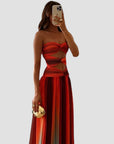 Robe longue dos nu femme en satin – laçage
