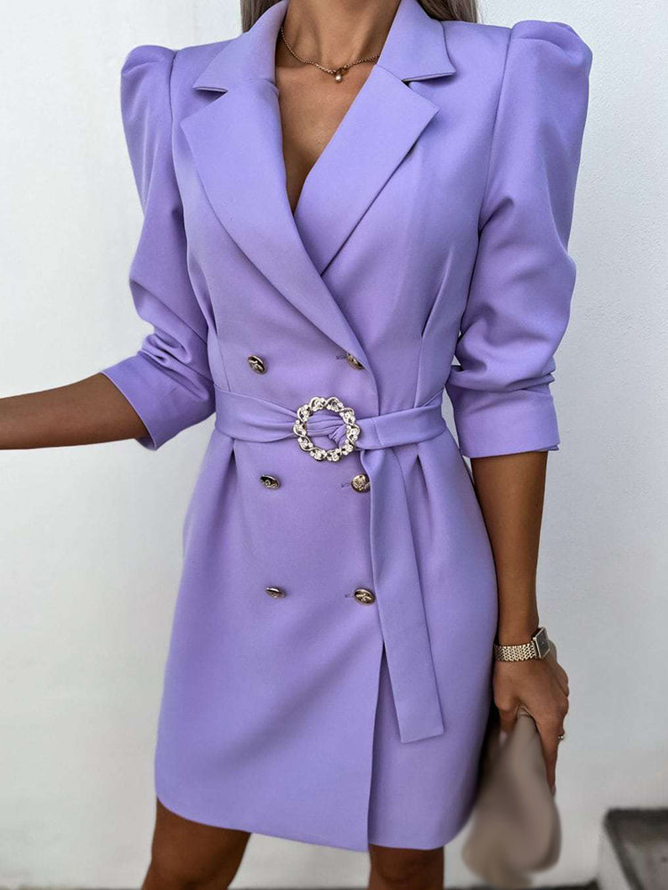 Robe Mini Femme en tissu léger, ceinturée, coupe moulante – Menvelo